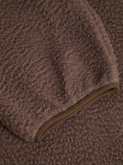 Fleece Collar Drawstring Button Long Sleeve Sweatshirt