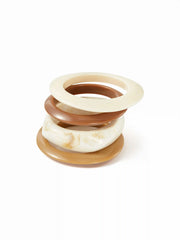 4PCS IRREGULAR RESIN BANGLE BRACELET SET