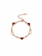 DOUBLE LAYERED HEART CHAIN CRACELET