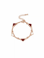 DOUBLE LAYERED HEART CHAIN CRACELET
