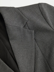 Notch Collar Size Tie Button Oversized Blazer