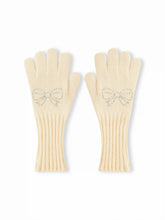 BOWKNOT DECOR KNITTED GLOVES