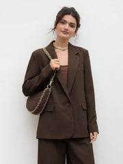 Notched Collar Oversized Blazer