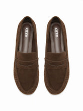 FAUX SUEDE PLEATED LOAFERS