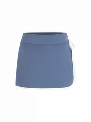 Mid Rise Solid Lined Mini Active Skirt
