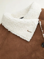 Two Way Faux Shearling Funnel Neck Oversized Jacket