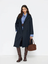 Collar Long Sleeve Wrap Oversized Longline Trench Coat With Belt