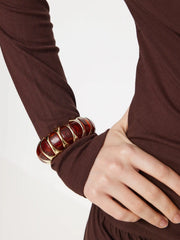 MARBLE TEXTURED CURVE BANGLE BRACELET