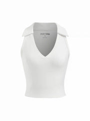 V-neck Solid Active Tank Top