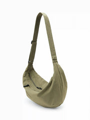 HALF MOON ADJUSTABLE STRAP NYLON CROSSBODY BAG