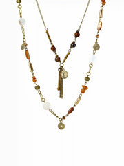 DOUBLE LAYERD STONE NECKLACE