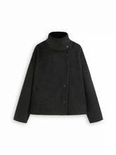 Wool-look Funnel Neck Long Sleeve Oversized Jacket