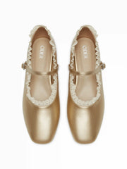 ROUND TOE LACE MARY JANES