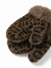 LEOPARD PRINT FUZZY GLOVES