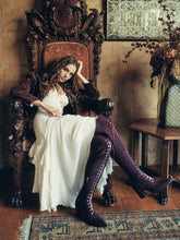 Suedette Lace Up Thigh High Boots