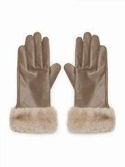 FUZZY & FAUX LEATHER GLOVES