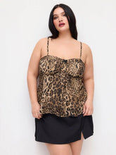 Square Neck Leopard Bowknot Cami Top Curve & Plus