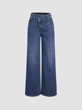 Denim High Waist Pocket Straight Leg Jeans