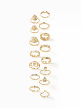 15 PCS RHINESTONE DECOR RING SET