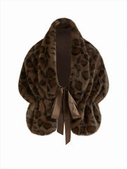LEOPARD PRINT FUZZY SHAWL