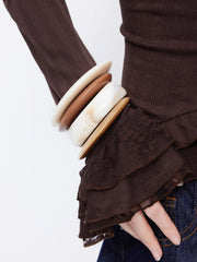 4PCS IRREGULAR RESIN BANGLE BRACELET SET
