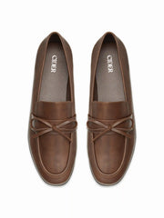 DISTRESSED BOWKNOT DECOR LOAFERS