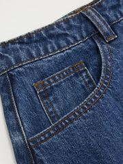 Cider Denim Low Rise Button Maxi Skirt