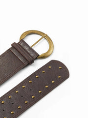 STUDDED ROUND BUCKLE BELT