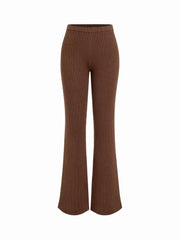 Knit Mid Rise Flared Trousers