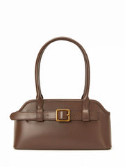 FAUX LEATHER BUCKLE SHOULDER BAG