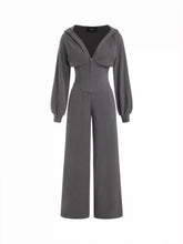 Jersey Hooded Cinched Waist Zipper Jumpsuit