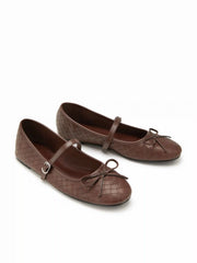 WOVEN BOWKNOT MARY JANE FLATS