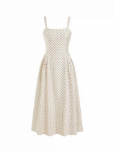 Sculptural Square Neck Spots Polka Dot ALINE Maxi Dress