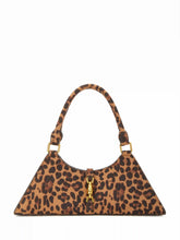 FAUX SUEDE LEOPARD PRINT SHOULDER BAG