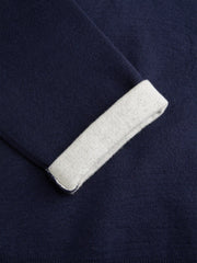 Knit Collar Colorblock Button Top Curve & Plus