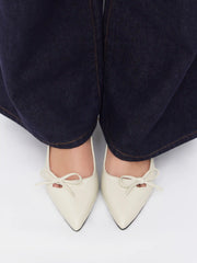 BOWKNOT POINTED TOE SLINGBACK HEELS