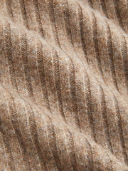 Knit Wool-blend Round Neckline Bell Sleeve Split Front Metal Button Cardigan