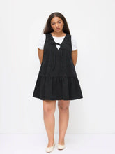 Denim V-neck Knotted A-line Mini Dress Curve & Plus