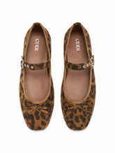 LEOPARD PRINT BOWKNOT DECOR MARY JANE SHOES