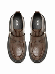 CHUNKY HEEL BUCKLE LOAFERS