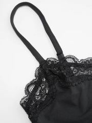 Jersey U-neckline Lace Trim Lingerie Set