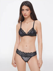 Solid Lace Bowknot Triangle Bralette