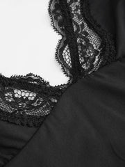Jersey V-neck Lace Trim Lounge Top
