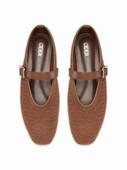 WOVEN STRAP MARY JANE FLATS