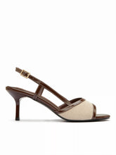 TWO-TONE STRAP SLINGBACK SANDALS