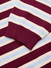 Knit Asymmetrical Neck Striped Sweater Curve & Plus