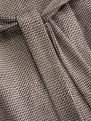 Houndstooth Oversized Trench Coat With Belt