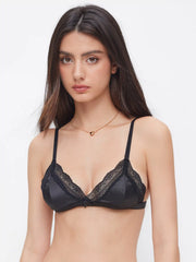 Solid Lace Bowknot Triangle Bralette