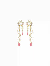 RHINESTONE DECOR FLOWER & BUTTERFLY & FAUX PEARL DROP EARRINGS
