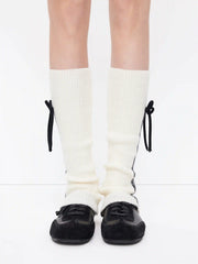 BOWKNOT DECOR STRIPED LEGWARMERS
